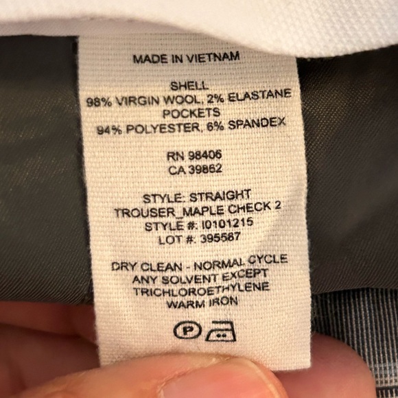 Theory Women’s Wool Blend Straight Leg Plaid Pants Gray/Blue Lightweight, size 4 - Picture 7 of 9